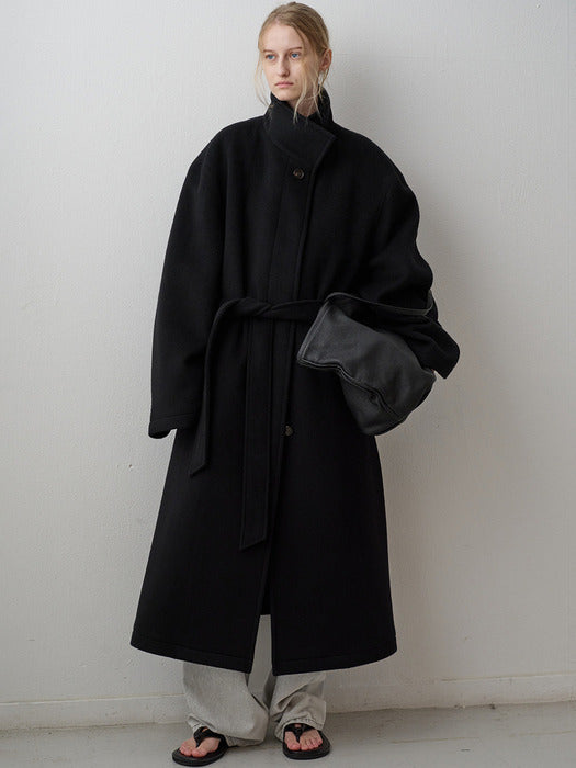 Cashmere High-Neck Coat_black
