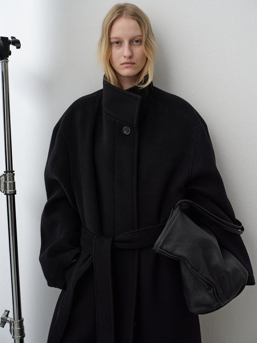 Cashmere High-Neck Coat_black