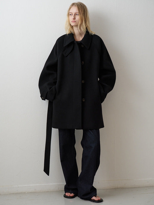 Cashmere Belted Mid-Length Coat_black