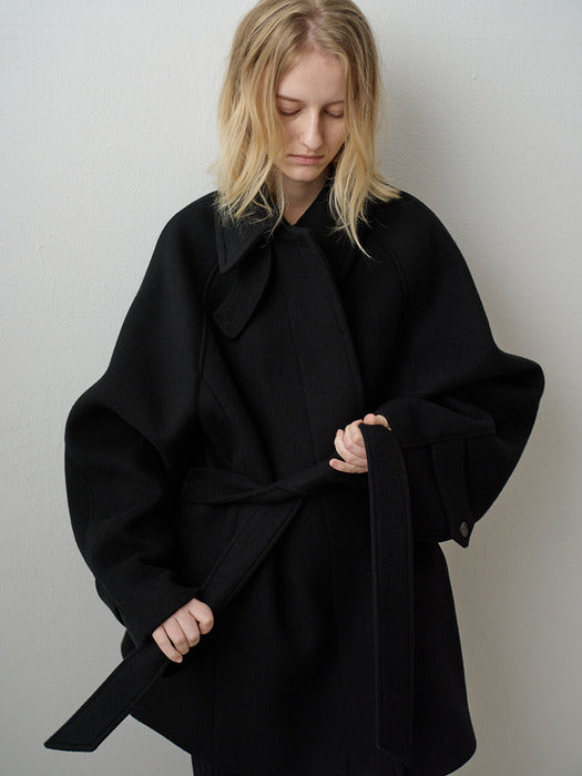 Cashmere Belted Mid-Length Coat_black