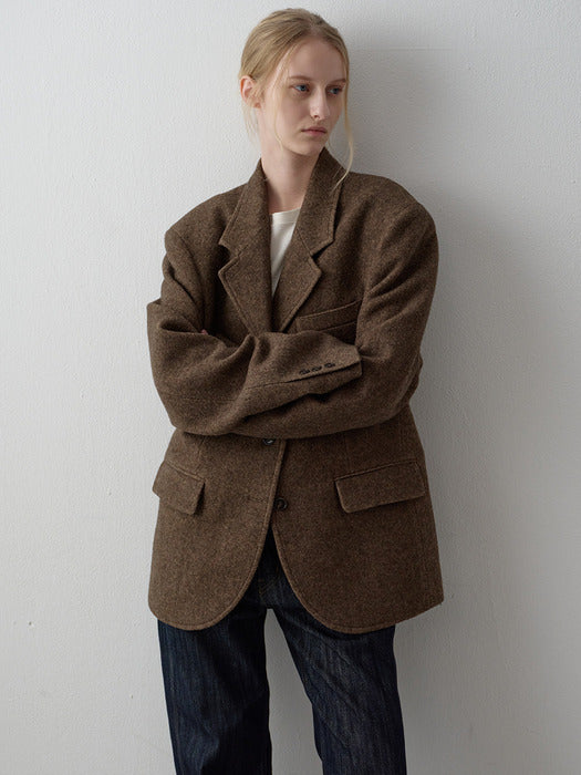 Alpaca 3-Button Jacket_brown