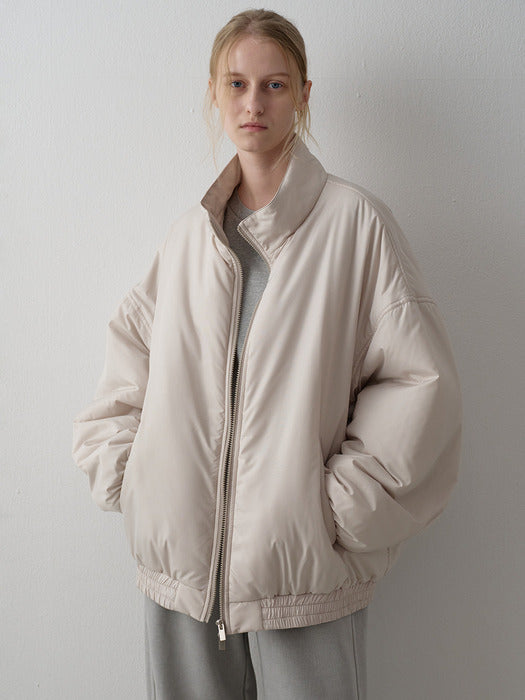 Padded Track Jacket_cream