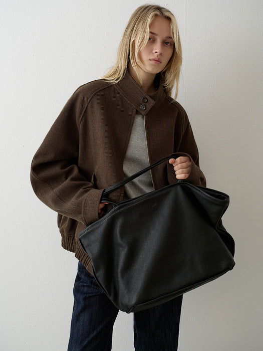 Oversized Wool Twill Blouson_khaki brown