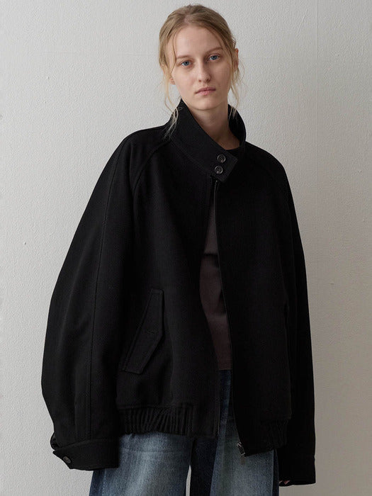 Oversized Wool Twill Blouson_black