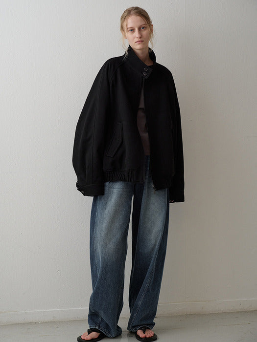 Oversized Wool Twill Blouson_black