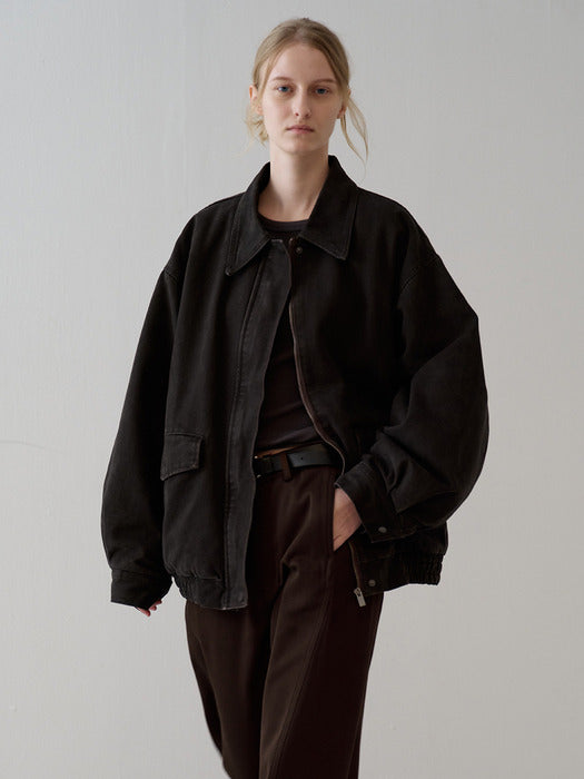 Oversized Vintage Cotton Blouson_brown