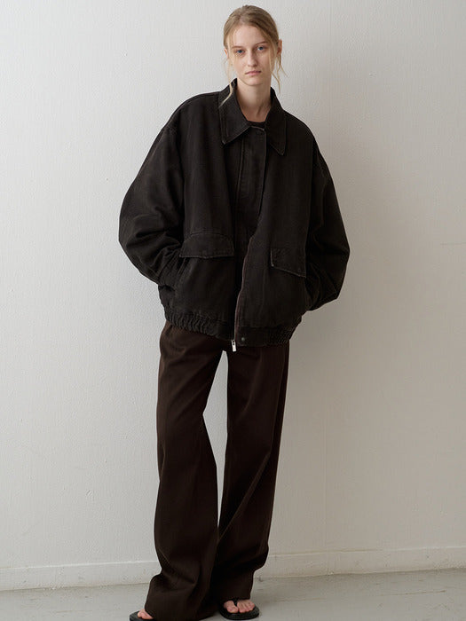 Oversized Vintage Cotton Blouson_brown