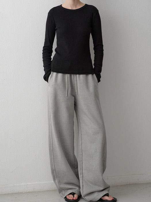 [facade pattern] Wide Pigment Sweatpants_grey