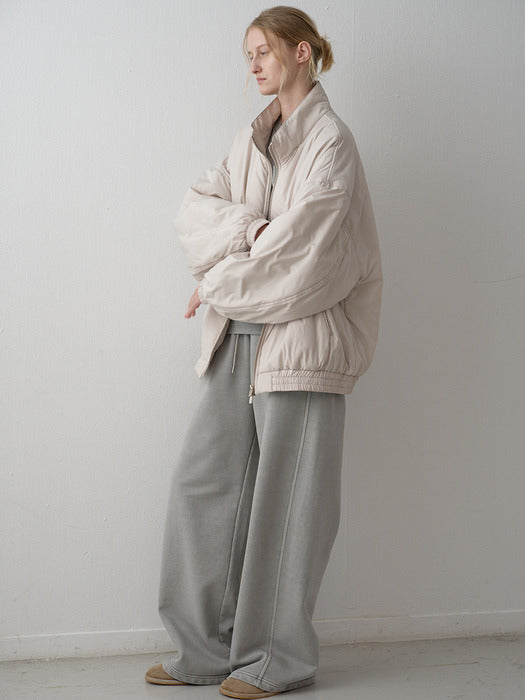 Facade Pattern Wide Pigment Sweatpants grey