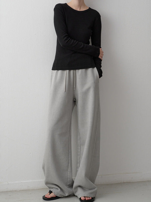 [facade pattern] Wide Pigment Sweatpants_grey