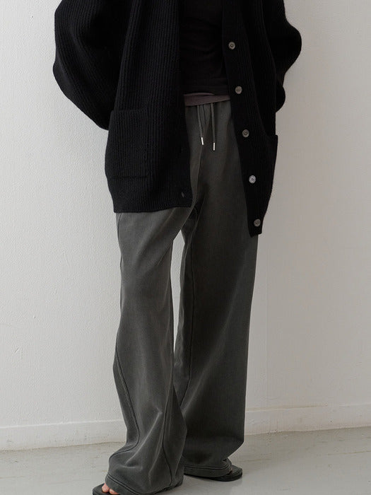 Facade Pattern Wide Pigment Sweatpants charcoal