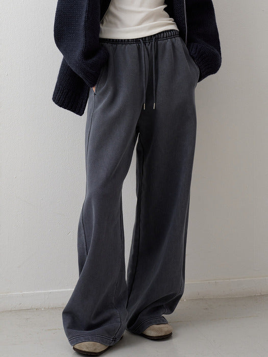 Facade Pattern Wide Pigment Sweatpants blue grey