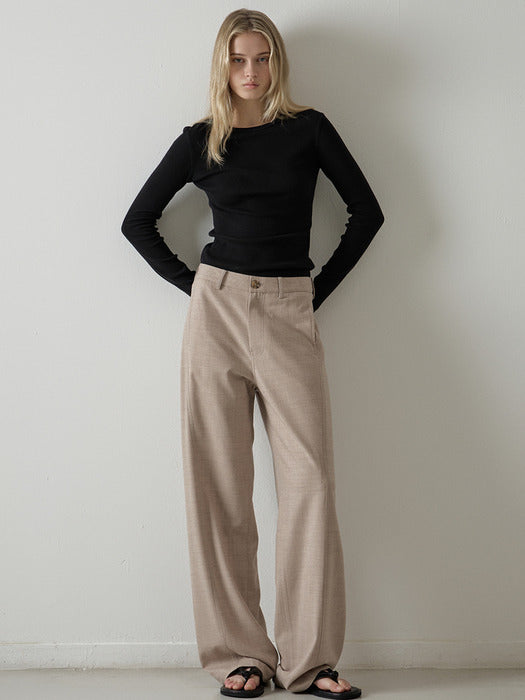 Curved Wool Pants_oatmeal