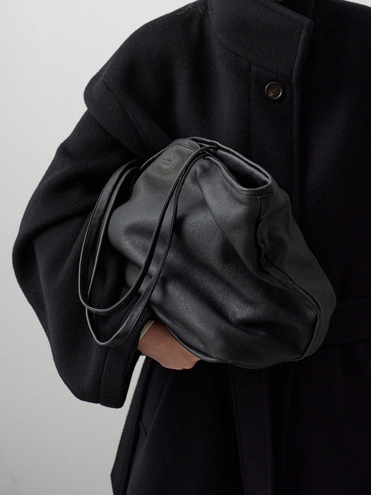 Breeze Shopper Washed Leather Bag_black