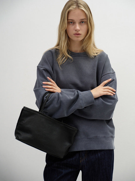 Facade Pattern Breeze Tote Washing Leather Bag black