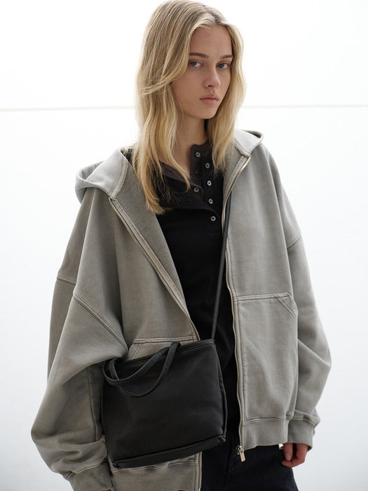 Facade Pattern Breeze Cross Washing Leather Bag black