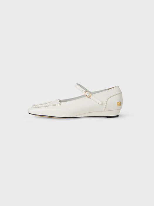 Eenk Mary Jane Flat Shoes - White