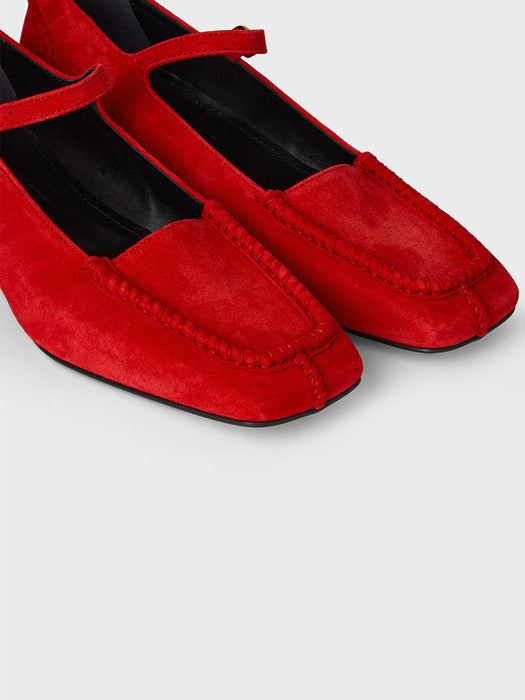 Eenk Mary Jane Flat Shoes - Red