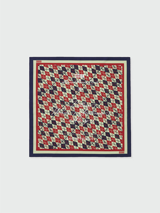 [EENK] Argyle Pattern Bandana (55cm x 55cm) - Red