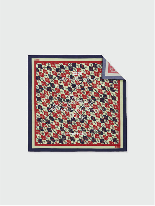 [EENK] Argyle Pattern Bandana (55cm x 55cm) - Red