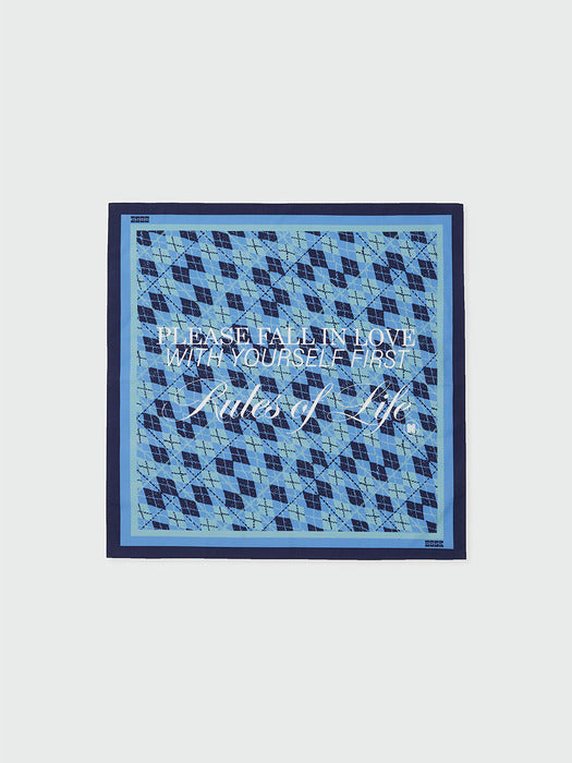 Eenk Argyle Pattern Bandana (55cm x 55cm) - Blue