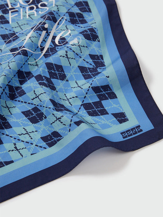 Eenk Argyle Pattern Bandana (55cm x 55cm) - Blue