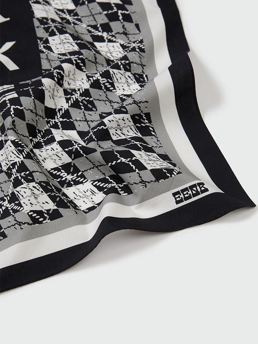 Eenk Argyle Pattern Bandana (55cm x 55cm) - Black