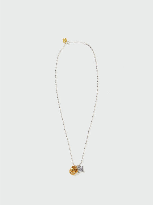 Eenk Rose Gold Necklace - Silver