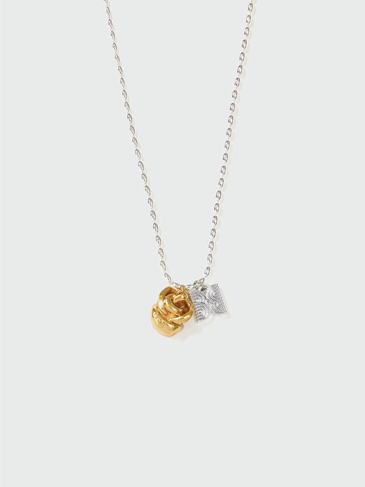 Eenk Rose Gold Necklace - Silver