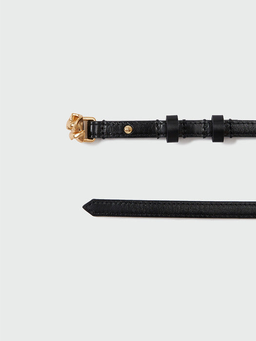Eenk Rose Gold Button Belt - Black