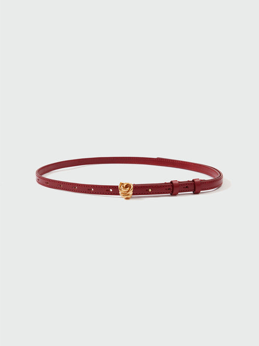 Eenk Rose Gold Button Belt - Red
