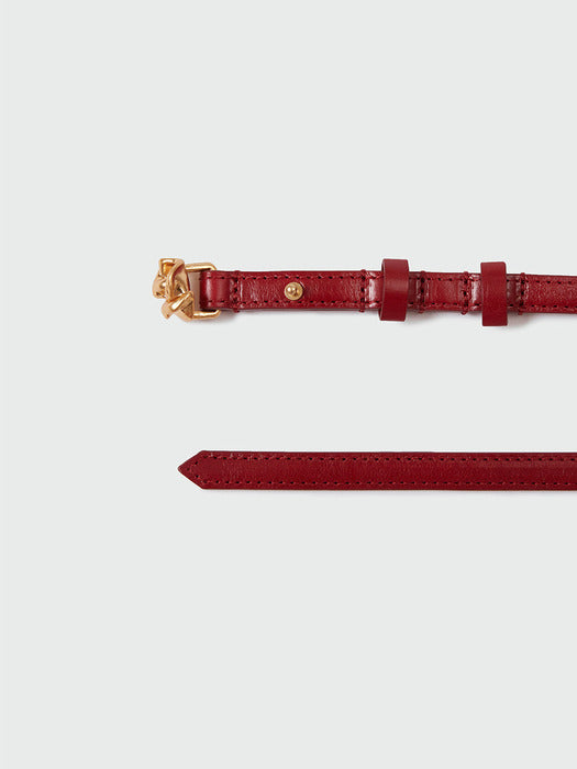 Eenk Rose Gold Button Belt - Red