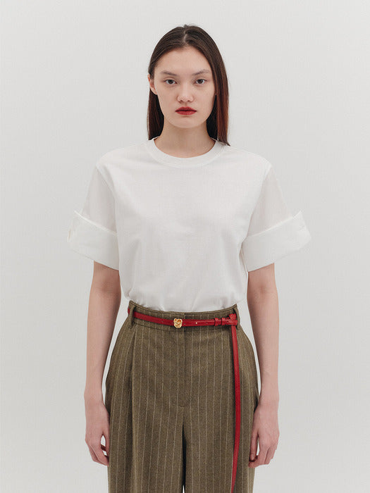 Eenk Rose Gold Button Belt - Beige