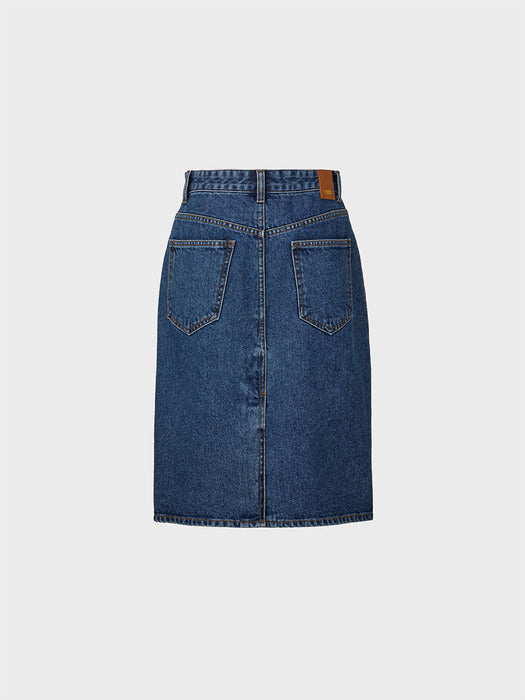 Eenk Pocket Denim Skirt - Denim Blue