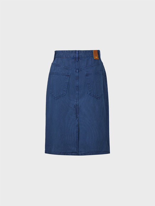 Eenk Pocket Denim Skirt - Navy