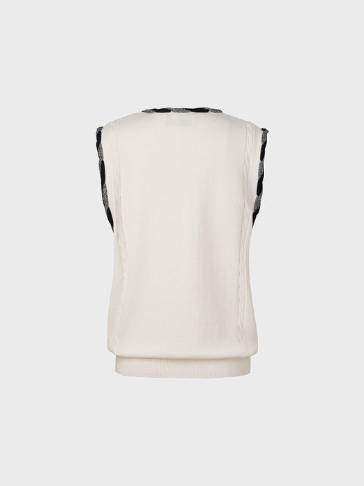 Eenk Twist Edge Knitwear Vest - Ivory