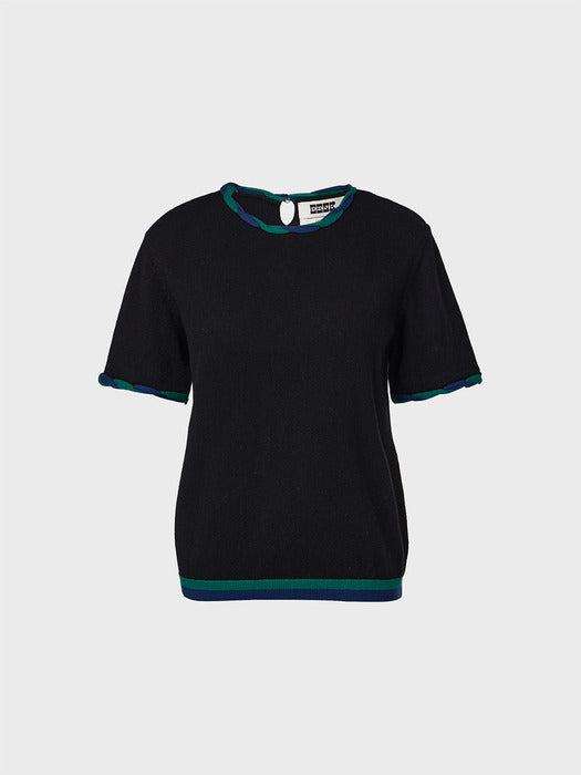 Eenk Twist Edge Knitwear Top - Black