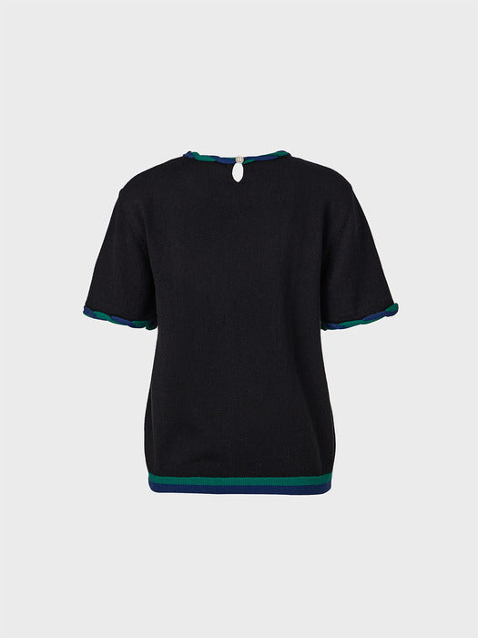 Eenk Twist Edge Knitwear Top - Black
