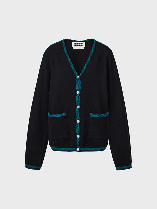 Eenk Twist Edge Knitwear Cardigan - Black