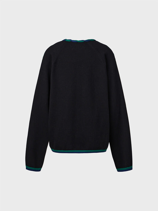 Eenk Twist Edge Knitwear Cardigan - Black