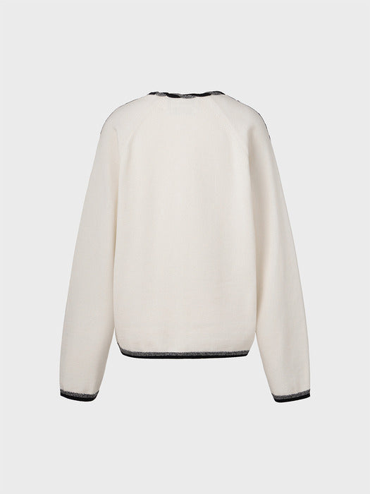 Eenk Twisted Edge Knitwear Cardigan - Ivory