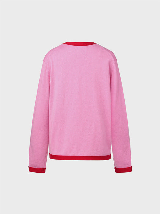 Eenk Layered Knitwear Cardigan - Pink