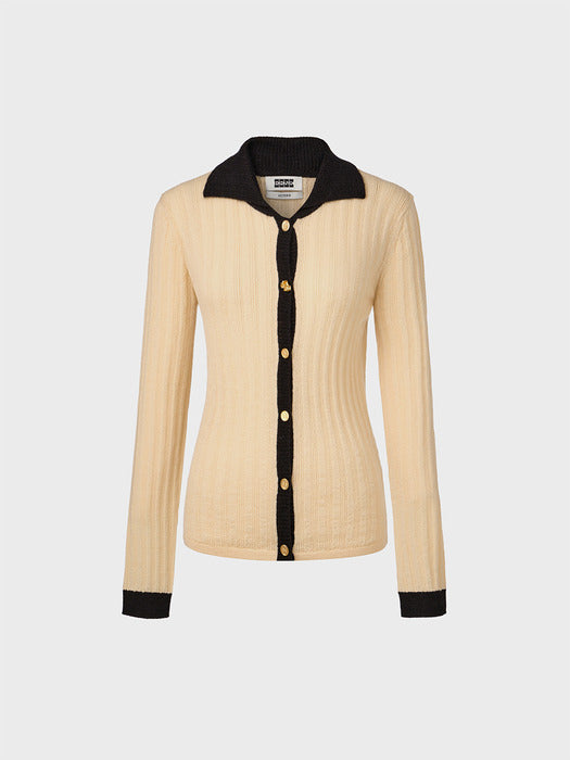 Eenk Collar Knitwear Cardigan - Beige