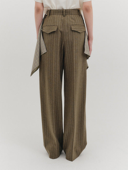 Eenk Two-Tuck Wide Pants - Khaki