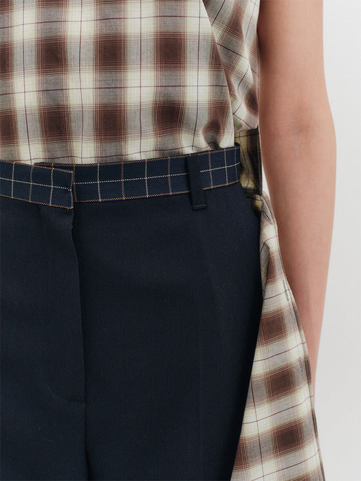 Eenk Color Block Waist Pants - Navy