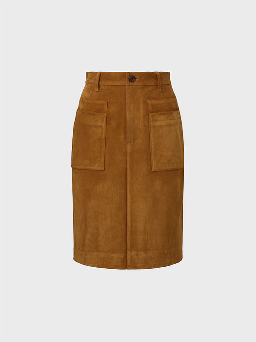 Eenk Pocket Suede Skirt - Camel