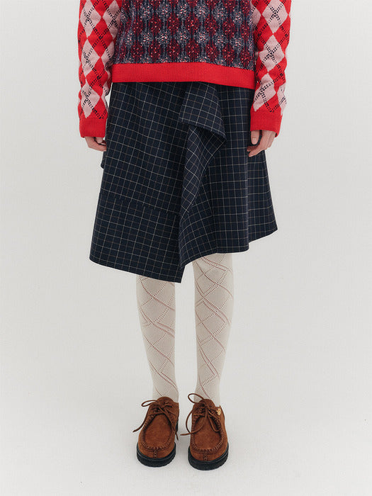 Eenk Drape Mini Skirt - Navy