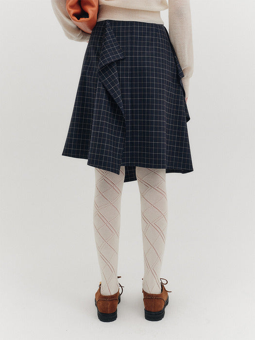 Eenk Drape Mini Skirt - Navy