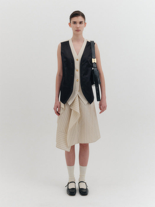 Eenk Drape Mini Skirt - Cream