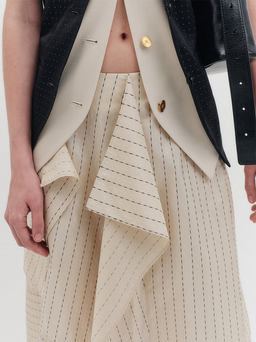 Eenk Drape Mini Skirt - Cream